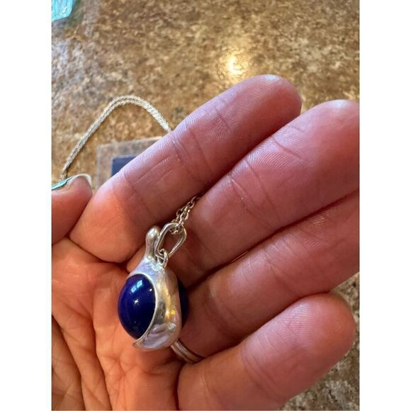 Vintage Sterling silver pendant necklace design Toyri, fortune bird Marked for K - Picture 3 of 6